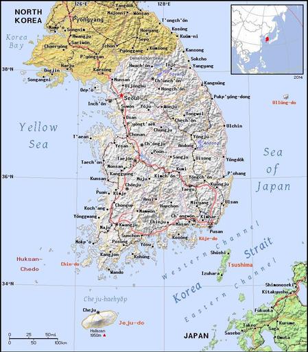 A map showing the location of South Korea
Credit https://ian.macky.net/pat/