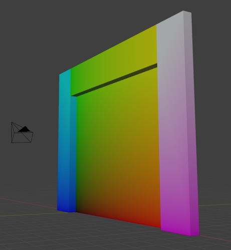 A model with a lot of colors in blender, representing a shop