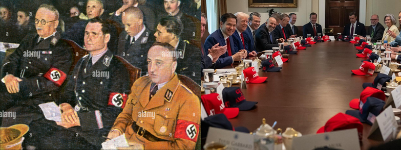 Left: Nazis meeting
Right: US fascists meeting.