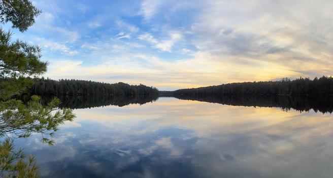 calm lake and sunset