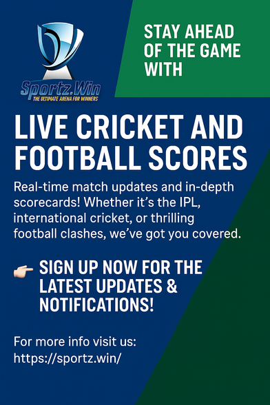 Stay ahead of the game with Sportz.win – your ultimate destination for live cricket and football scores, real-time match updates, and in-depth scorecards! Whether it's the IPL, international cricket, or thrilling football clashes, we've got you covered. Join the fan community, share your thoughts, and never miss a moment.