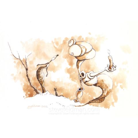 My watercolor painting titled “The Precious Moment of Transition when the Miniscule Meets the Infinite” posted here on the third anniversary of my mother's passing is a sepia toned description of a highly personal, yet at the same time, universal experience.
