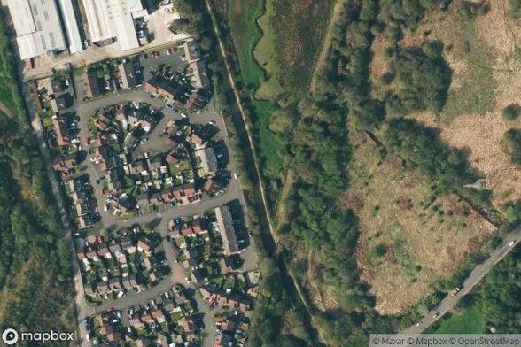 A satellite image of the area containing Weir 3, Buller's Weir. Provided by MapBox.