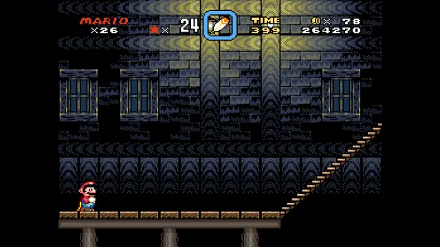 Super Mario World, mítico videojuegos de Super Nintendo, ejecutado con un núcleo de Bsnes sobre RetroArch.