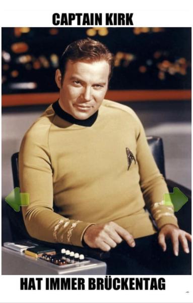 Bild von Captain Kirk auf dem Raumschiff Enterprise
