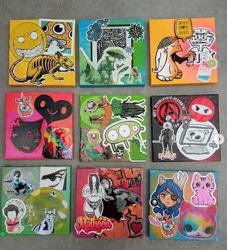 Combos de stickers réalisés par magentagarance pour le festival de stickers et Paste up de Bordeaux