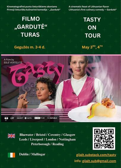 Official poster of "Tasty" - a lithuanian culinary comedy screening, this Sunday 2-4pm at Santry IMC Cinemas, Dublin, Ireland for €16

https://www.eventbrite.ie/e/gardute-tasty-dublin-tickets-1323110993599

https://gijalt.substack.com/p/tasty
