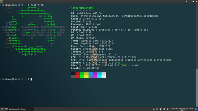 Fastfetch, muestra información del sistema y de hardware