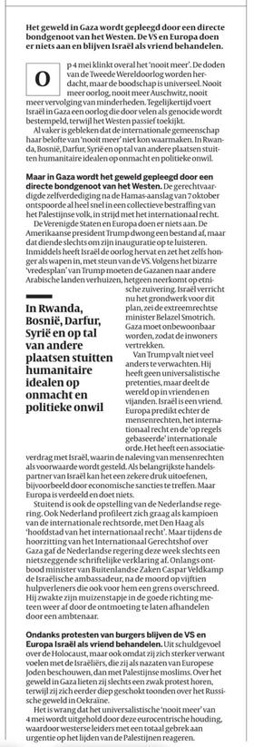 Volkskrant column over Gaza