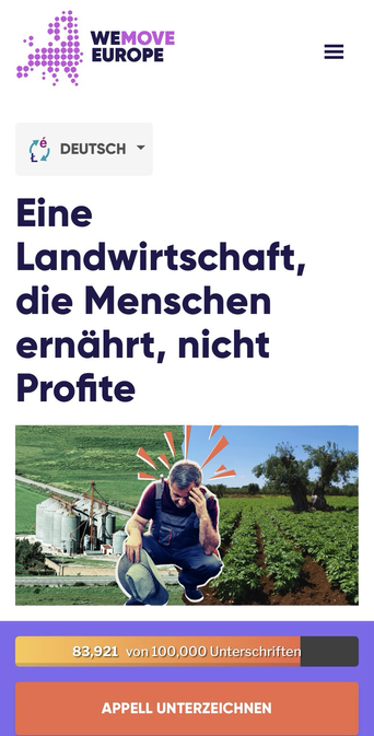 Eine Landwirtschaft, die Menschen ernährt, nicht Profite ➡️ https://action.wemove.eu/sign/2025-04-capreform-launch-petition-DE