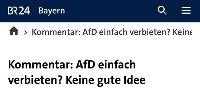 br.de: Kommentar: AfD einfach verbieten? Keine gute Idee