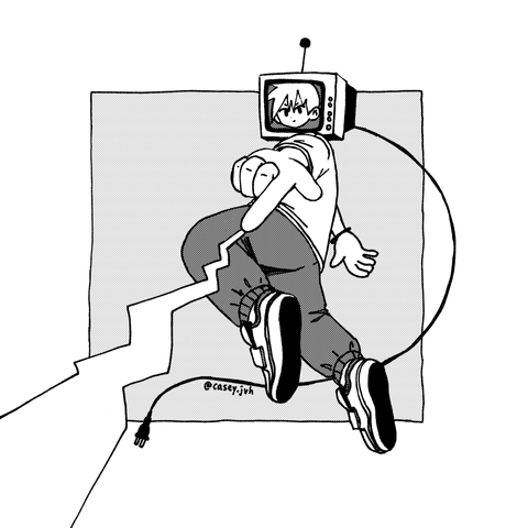 An illustration of a boy shooting electricity form his finger.