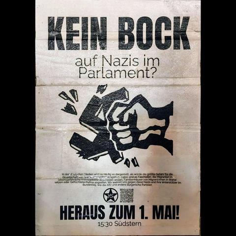 Kein Bock auf Nazis im Parlament? Heraus zum 1. Mai!

2025

#r1mb #b0105 #berlinposter #politicalposter #1maiberlin #keinbockaufnazis