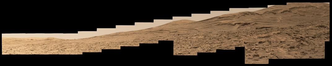 An ochre-toned mosaic capturing a Martian landscape.