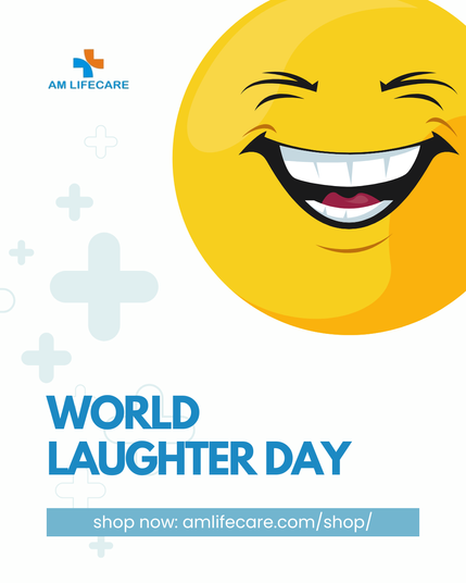 It’s World Laughter Day! 😄
Laughter truly is the best medicine—it boosts immunity, eases stress, and lifts your mood instantly. Let today be a reminder to laugh more and live healthier. A happy heart leads to a healthier life.

👉 Check out AM LifeCare’s wellness range to keep your health smiling too: https://amlifecare.com/shop/

#AMLifeCare #WorldLaughterDay #LaughForHealth #JoyfulLiving #HealthAtHome #HomeHealthcare #HealthcareProducts #PersonalHealth #HomeHealthMonitoring