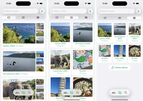 New zeitkapsl collections view on iOS