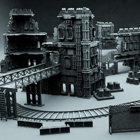 Imperium industrial zone terrain from Mystic Pigeon Gaming