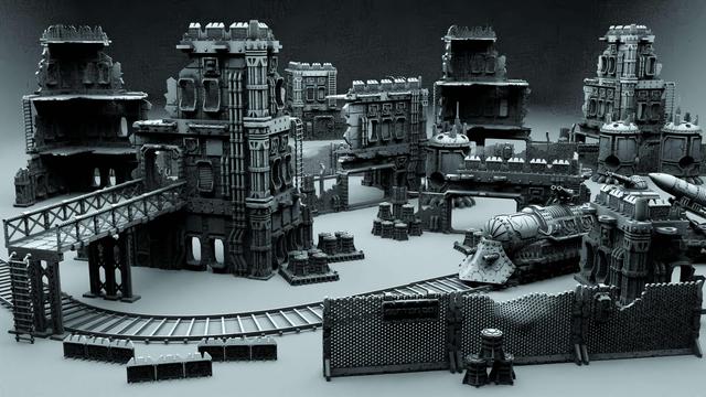Imperium industrial zone terrain from Mystic Pigeon Gaming