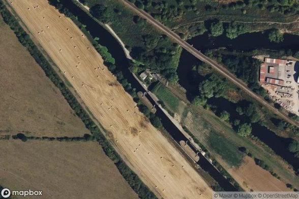 A satellite image of the area containing Lock 23, Figure Of Three Top. Provided by MapBox.