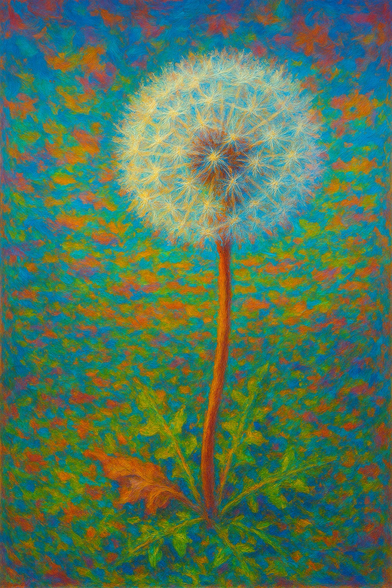 Pusteblume am Rand vom Weg 