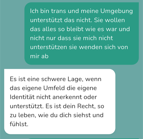 Auch Trans Lebensrealitäten sind bei der Entwicklung dieser App für uns wichtig gewesen