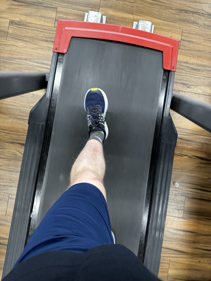 Walking on the treadmill