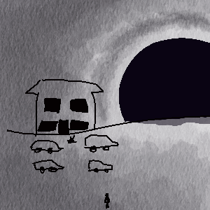  The sun is setting on a zombie apocalypse.

