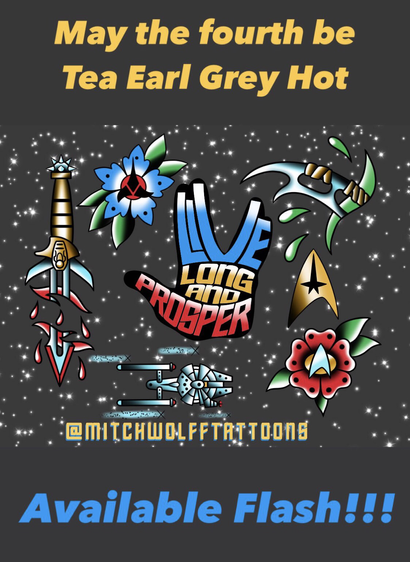 Star Trek Tattoo Flash Designs by Mitch Wolff Tattoons 