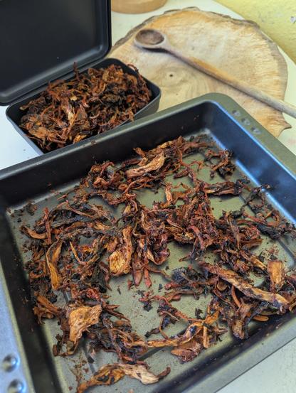 Kimchi, gedörrt auf dem Backbleck
