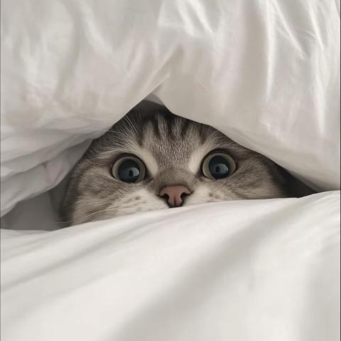 ALT

Gato asomado en sabanas. 