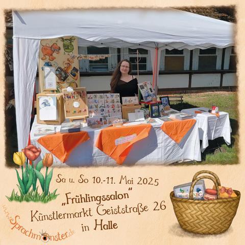 Autorin und Illustratorin Katharina Hullmann mit ihrem Marktstand.