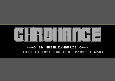 Screenshot of "3D Morris - 3D Muhle" - Crack: Chromance - Published by - on Commodore 64 (19xx)