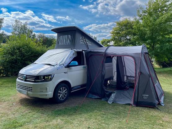 A photo titled "Campervan With New Awning Pencelli Camp Site Brecon Wales", taken near Bridge 152, Castle Bridge by rodtuk on Flickr.