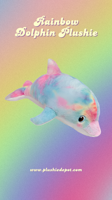 Rainbow Dolphin Plush Toy