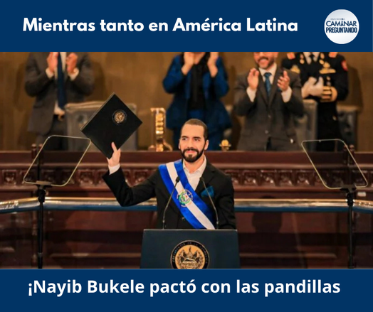 Portada del boletín Mientras tanto en América Latina. Bukele sostiene su documento como presidente de El Salvador. 