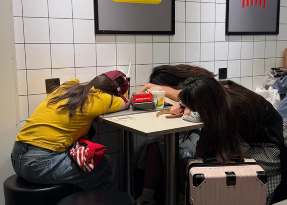 Some mainland Chinese girls shared a burger and then decided to stay at McDonalds and sleep, staff fears to throw them out as they will cause huge fight and yell and the police are now so indoctrinated that they don't care about mianlanders breaking laws and rules.
(Image: rachelli912@Threads)