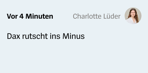 Dax rutscht ins Minus