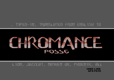 Screenshot of "Pong!" - Crack: Chromance (CHR) - Published by Happy Computer-Markt & Technik on Commodore 64 (1989)
