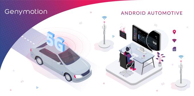 Illustration for Android Automotive device on Genymotion Device Image.
