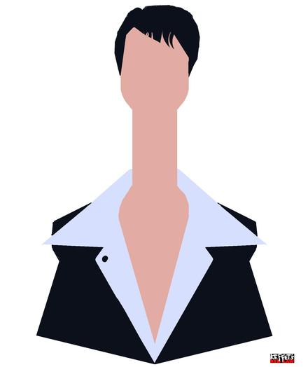 Minimalistische Karikatur von Frauke Petry; langer Hals und Kurzhaarschnitt
