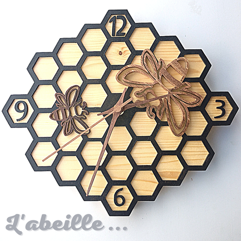 Horloge bois massif