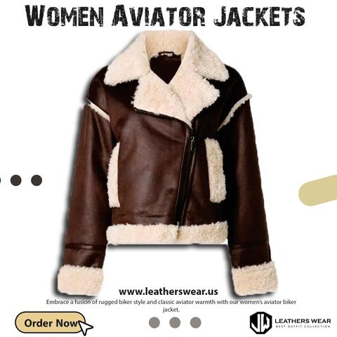 Aviator Biker Jacket Womens
