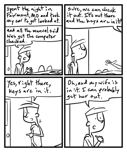 Illustration of four panel comic