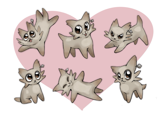 The Car cat from Garn47 in different poses 