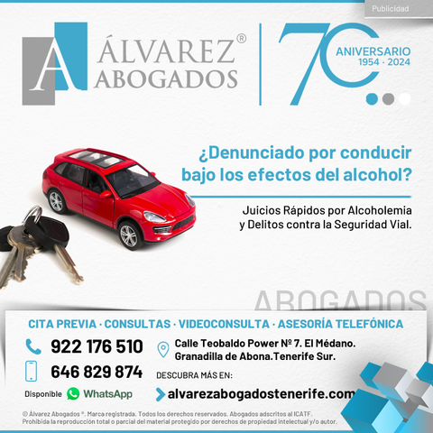¿Denunciado por conducir bajo los efectos del alcohol? Abogado penalista con experiencia en juicios rápidos por alcoholemia y delitos contra la seguridad vial. Especialistas en delitos de alcoholemia, estudiamos y diseñamos de manera individual la estrategia  jurídica.
https://alvarezabogadostenerife.com/abogados-tenerife-alcoholemia-y-delito-seguridad-vial/ 

#alvarezabogados #abogadostenerife #abogados #Tenerife #tráfico #DGT #juicios #alcohol #seguridadvial #delitos #carnet 
