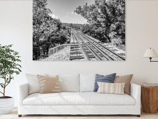 A black and white view standing beside and looking along an old historic railroad track bridge in Cotter, Arkansas @fineartamerica
https://5-jennifer-white.pixels.com/featured/looking-down-cotter-railroad-bridge-grayscale-jennifer-white.html
#buyintoart #photography #fineart #interiordesign #officeart #lobbyart #largeart