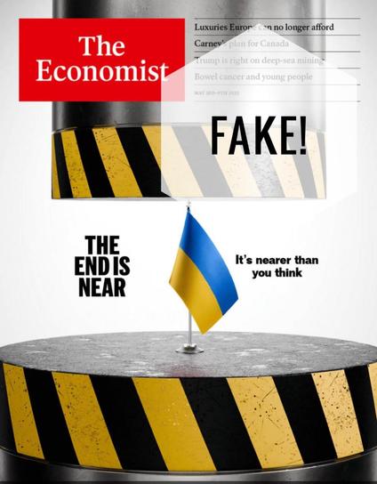 Fake Economist Cover “The End is near” with Ukraine flag instead of Taiwan flag