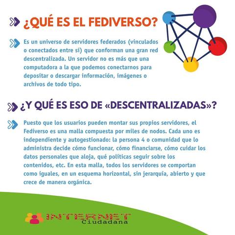 Cartel descriptivo con información del Fediverso