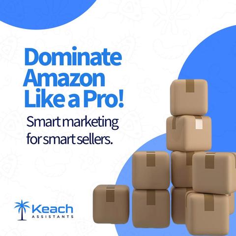 social media posts, such as keach assistant offer amazon marketing va services 
