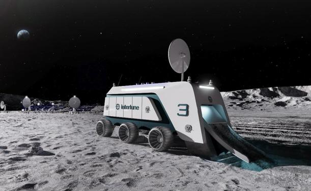 Illustration: Interlune Harvester on the moon